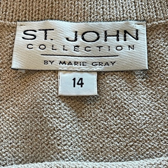 St. John By Marie Gray Knit Pencil Skirt, Size 14, Color Cream, Pull On, Classic - Picture 4 of 9